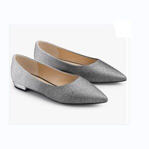 Allegra K Women's 6.5 Glitter Pointed Toe Ballet Flats Shoes Party Sparkle Fun